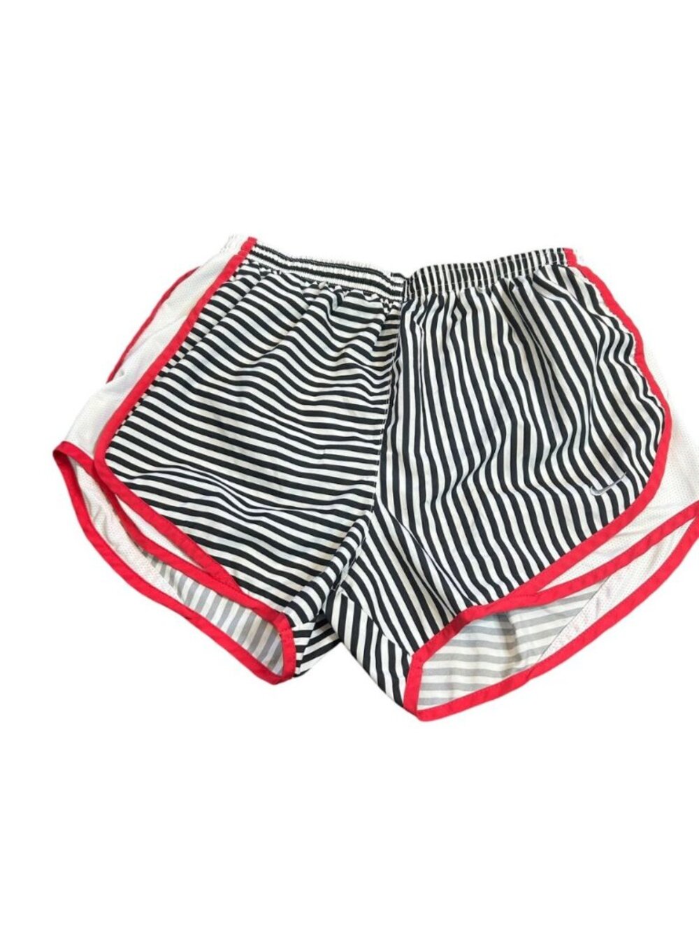 Nike Y2K Women's Dri Fit Running Shorts Black White Stripes Size Medium